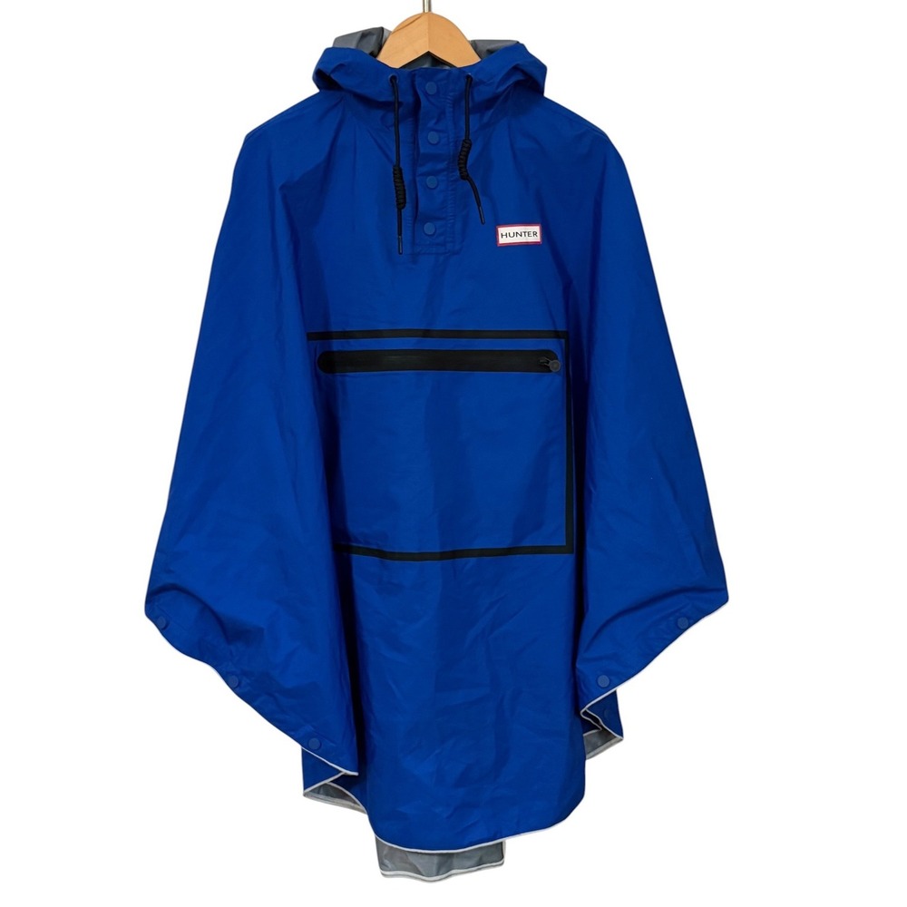 Hunter x Target Rain Poncho Jacket Womens Mens Size XS/S Blue Hooded Waterproof - Picture 2 of 10
